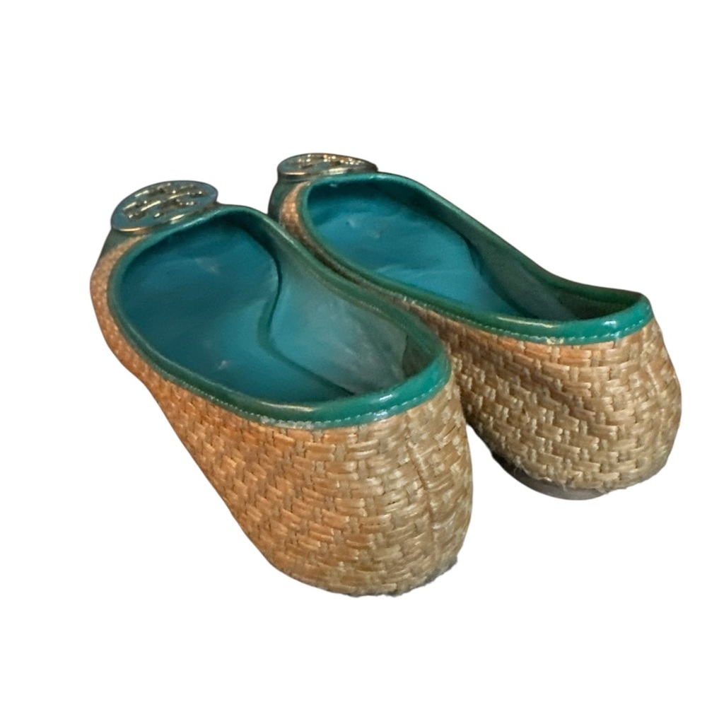 TORY BURCH Teal and Tan Ballet Flats - Picture 6 of 8